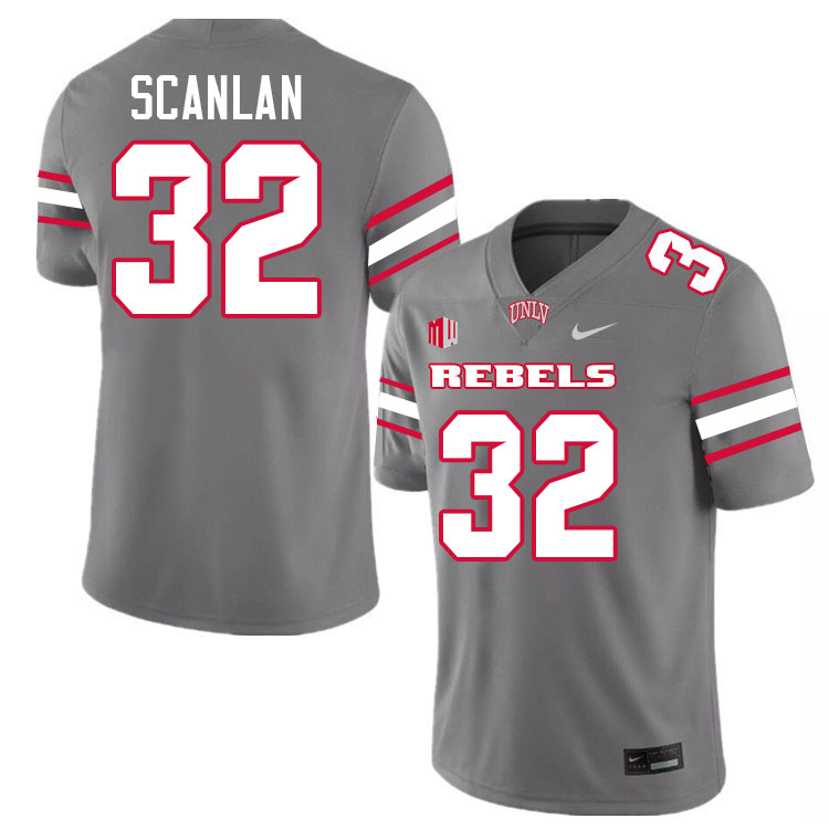 #32 Kenji Scanlan UNLV Rebels College Football Jersey Stitched-Grey